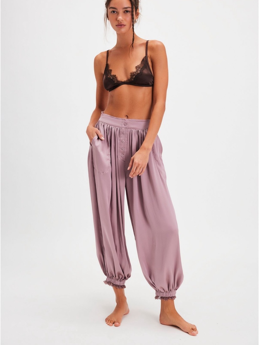 Free People Night Special Solid Pants Wildrose